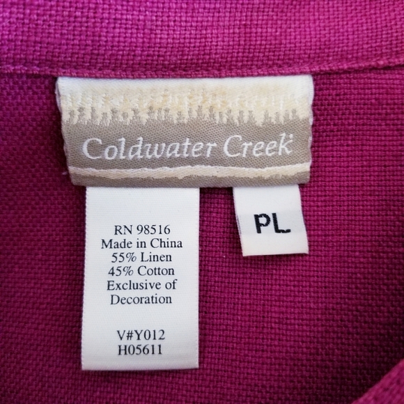 Coldwater Creek hippie boho embroidered jacket blazer top petite LARGE - Picture 2 of 9